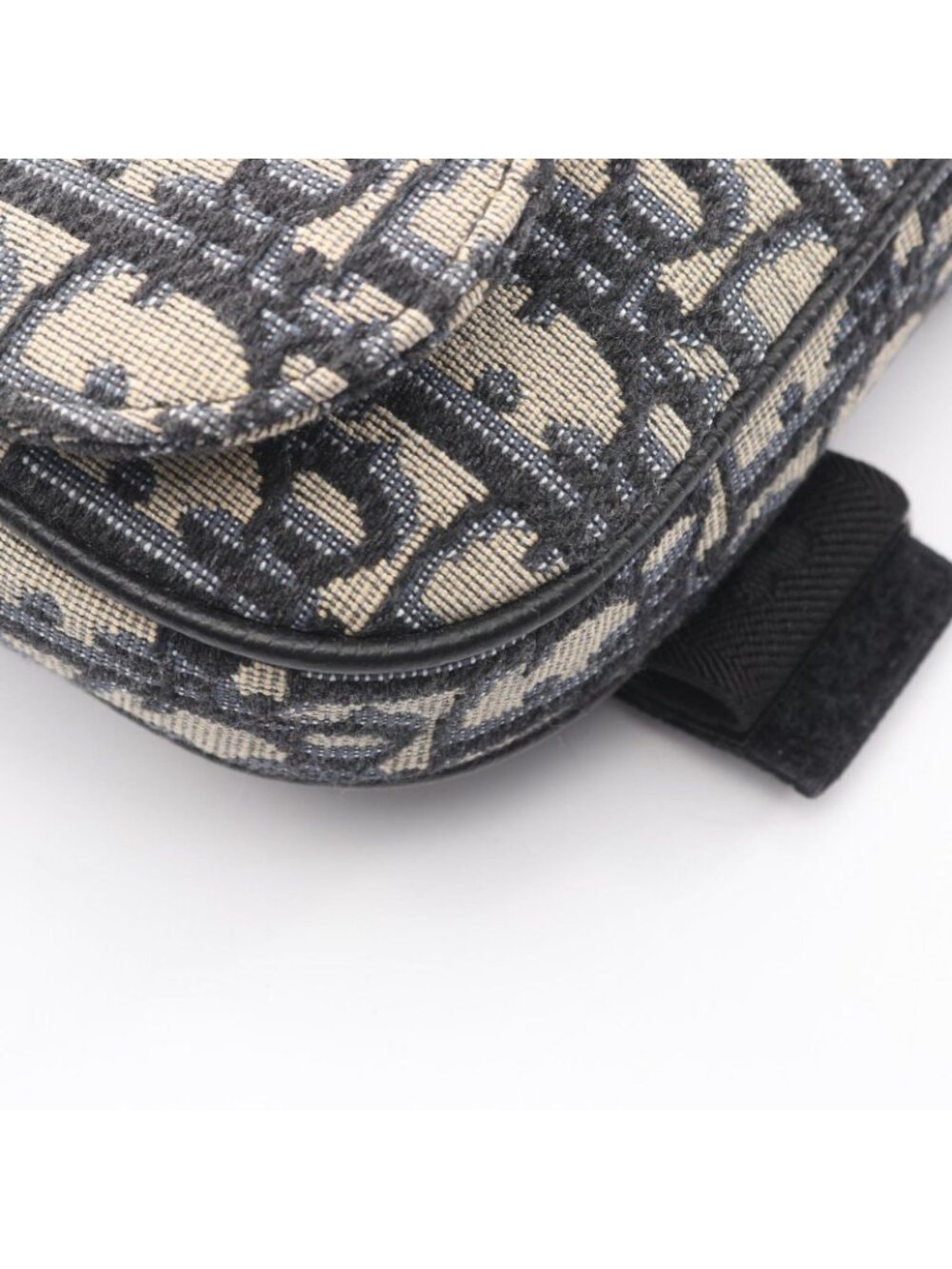 Dior Clutch Saddle Pouch White Beige Navy Canvas Oblique - Picture 5 of 7